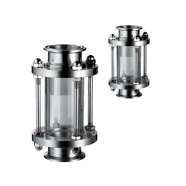 Indicateur de débit de vue à trois pinces pour tube en ligne en acier inoxydable 