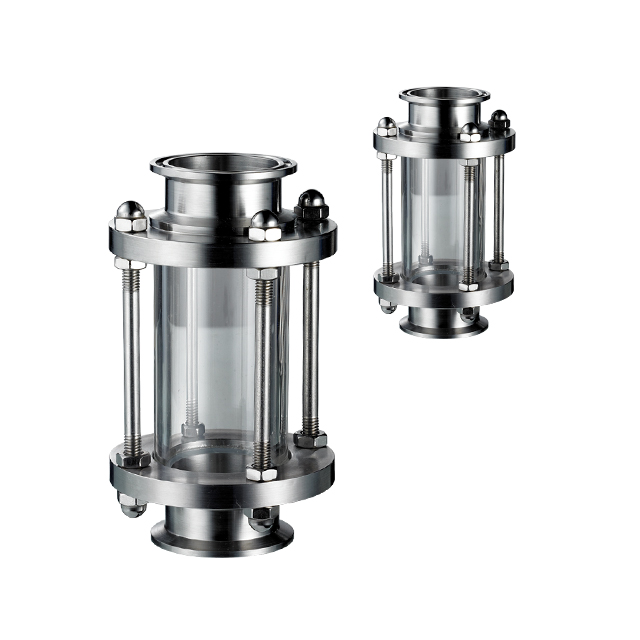 Indicateur de débit de vue à trois pinces pour tube en ligne en acier inoxydable 
