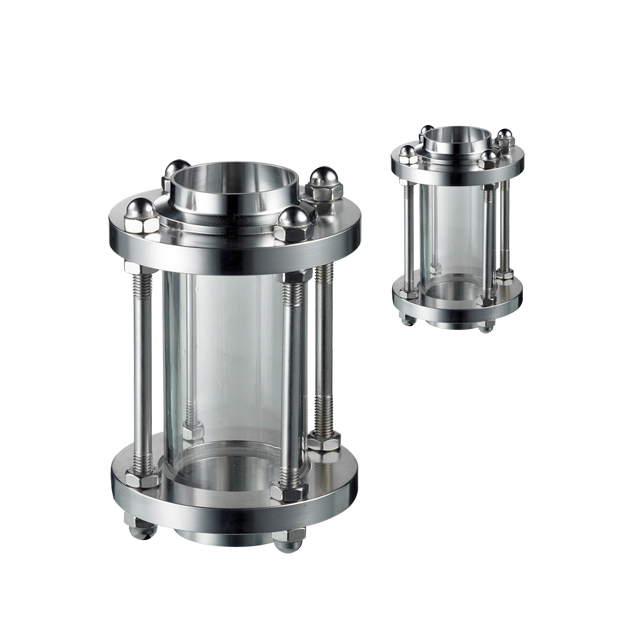 Indicateur de débit de vue à trois pinces pour tube en ligne en acier inoxydable 