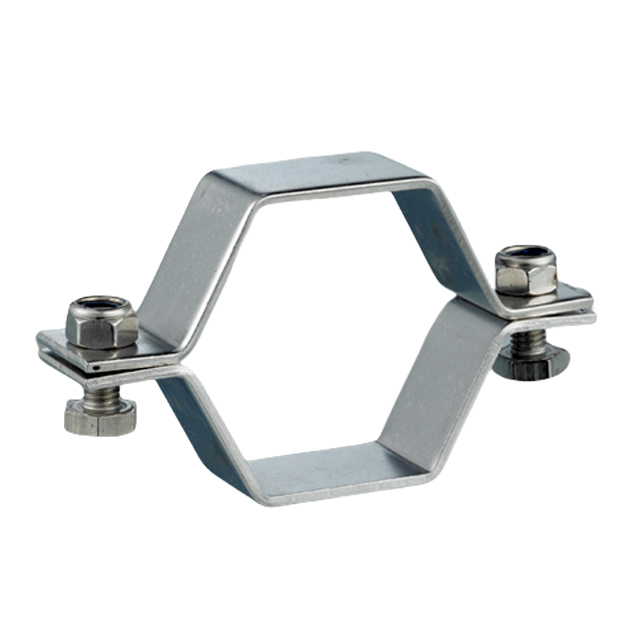 Support de sangle de tuyau de type hexagonal réglable sanitaire SS316L 