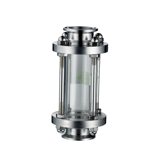 Indicateur de débit de vue à trois pinces pour tube en ligne en acier inoxydable 