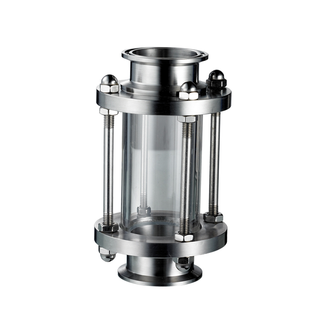 Indicateur de débit de vue à trois pinces pour tube en ligne en acier inoxydable 