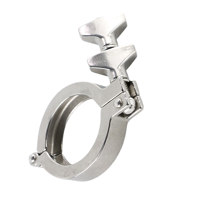 Tri-pince sanitaire à haute pression en acier inoxydable, triple pince avec deux écrous à oreilles