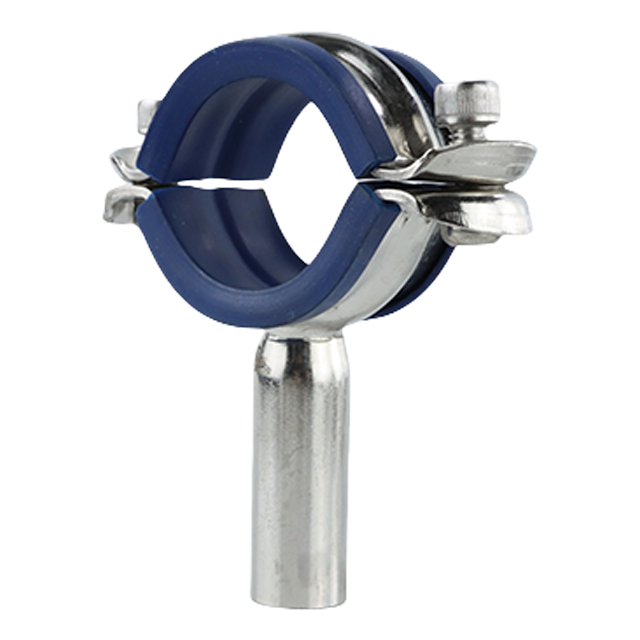  Raccord rond de tuyau à pince caoutchouté en acier inoxydable pour support de tuyau