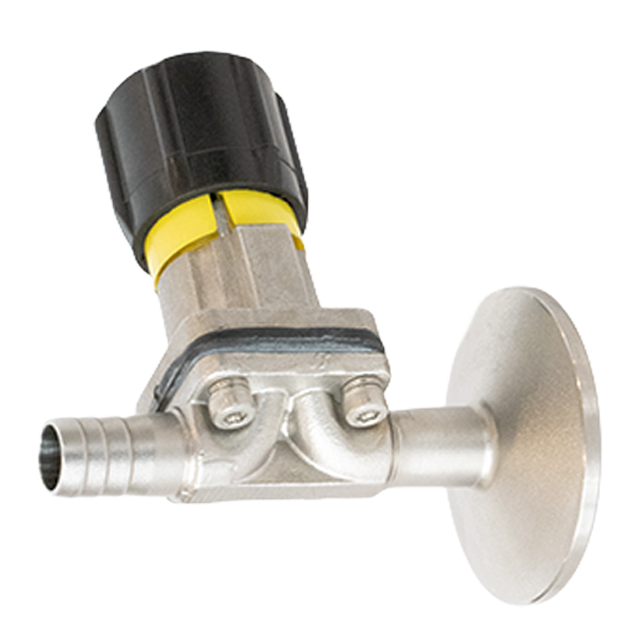 Valve d'échantillonnage de liquide aseptique manuelle sanitaire en acier inoxydable, haute pureté 