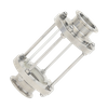Verre de vue de type tube long à trois pinces en acier inoxydable