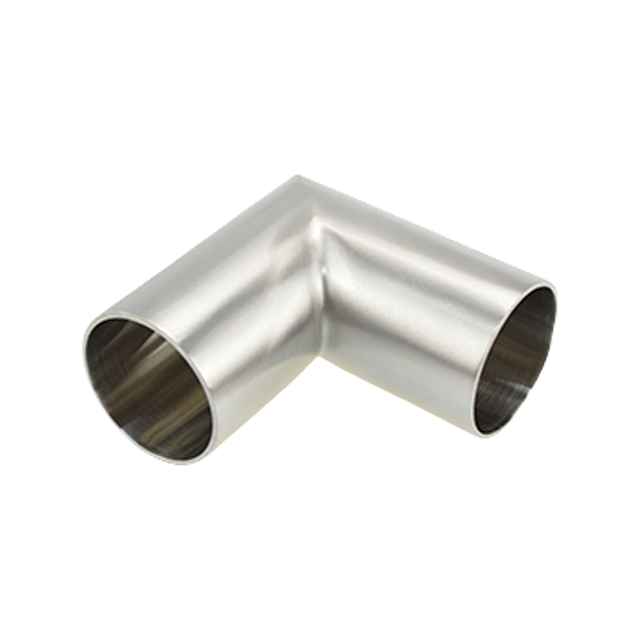 Coude à angle poli de qualité alimentaire SMS ISO-L2KS ISO/IDF JN-FT-20 4002 en acier inoxydable