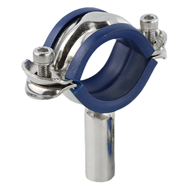  Raccord rond de tuyau à pince caoutchouté en acier inoxydable pour support de tuyau