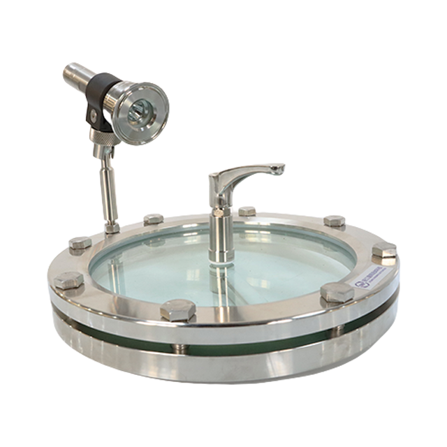 Verre de visée sanitaire en acier inoxydable avec lumière rechargeable