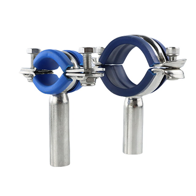  Raccord rond de tuyau à pince caoutchouté en acier inoxydable pour support de tuyau