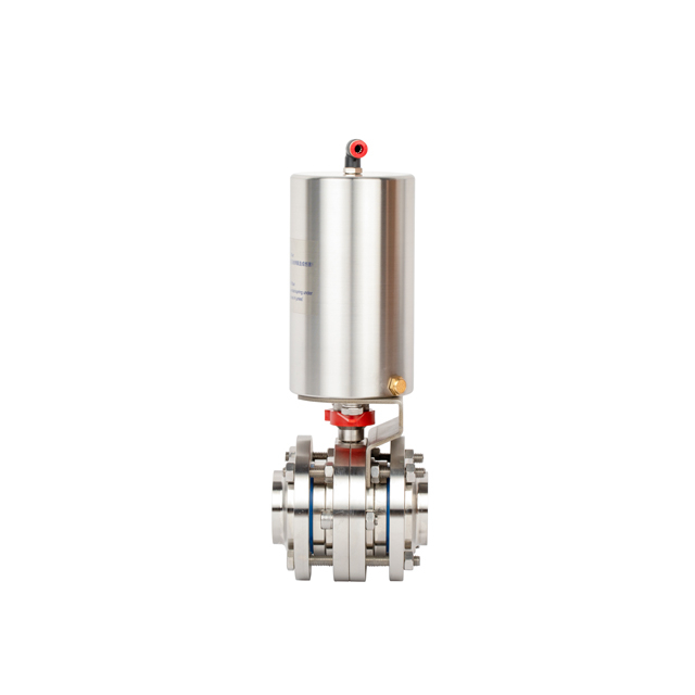 Vanne papillon verticale sanitaire haute performance en acier inoxydable
