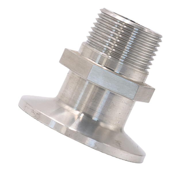 Adaptateur de raccord de tuyau mâle de remplissage de bride à trois pinces sanitaires en acier inoxydable