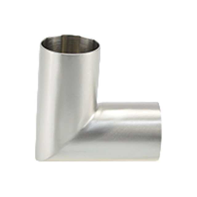 Coude à angle poli de qualité alimentaire SMS ISO-L2KS ISO/IDF JN-FT-20 4002 en acier inoxydable