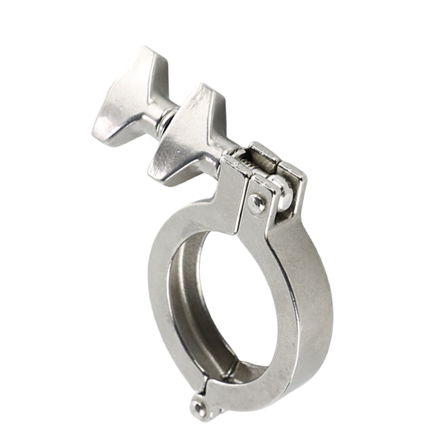 Tri-pince sanitaire à haute pression en acier inoxydable, triple pince avec deux écrous à oreilles