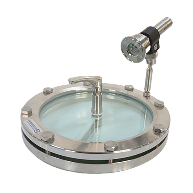 Verre de visée sanitaire en acier inoxydable avec lumière rechargeable