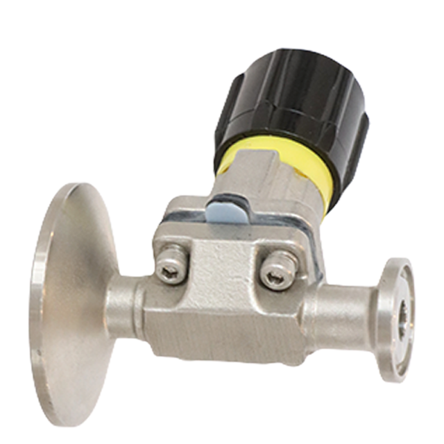 Valve d'échantillonnage de liquide aseptique manuelle sanitaire en acier inoxydable, haute pureté 