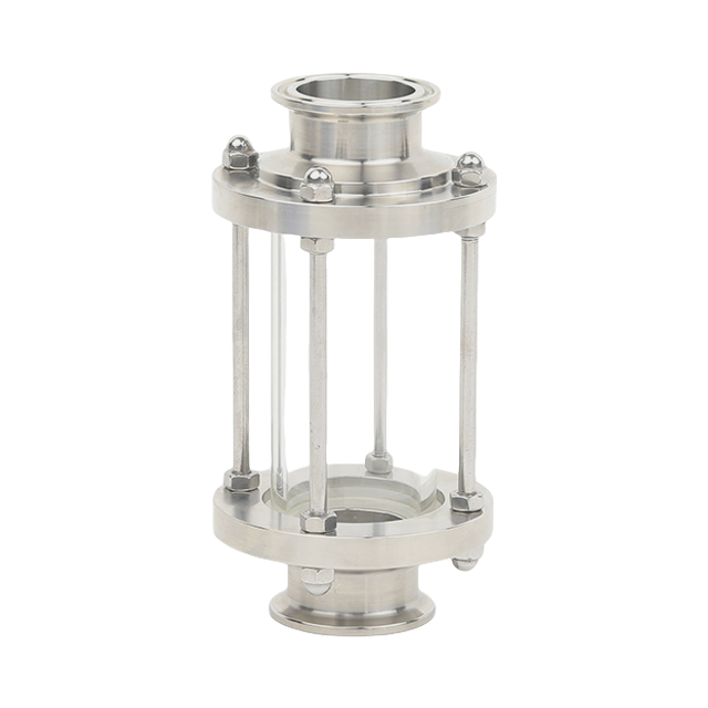 Verre de vue de type tube long à trois pinces en acier inoxydable