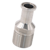 Adaptateur de raccord de tuyau hexagonal NPT, filetage externe sanitaire en acier inoxydable vers virole Tri-Clamp