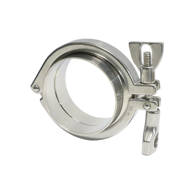 Collier de serrage sanitaire TriClover Tc en acier inoxydable avec deux écrous à oreilles