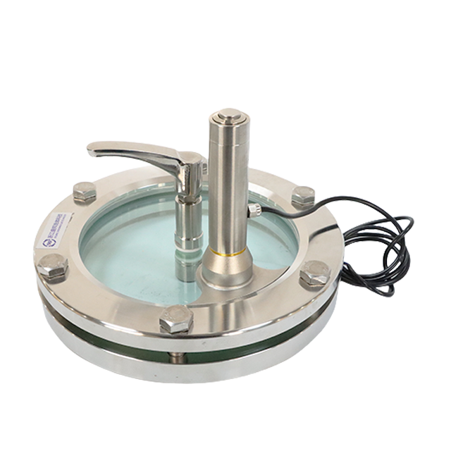 Verre de visée circulaire sanitaire en acier inoxydable avec essuie-glace et lumière LED pour l'inspection