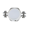  Support de serrage de sangle de tuyau réglable en acier inoxydable avec œillets en caoutchouc blanc