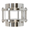 Verre de vue soudé bout à bout en acier inoxydable avec verre borosilicaté résistant à la température