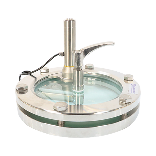 Verre de visée circulaire sanitaire en acier inoxydable avec essuie-glace et lumière LED pour l'inspection