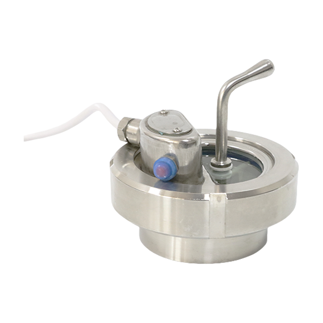 Verre de visée circulaire sanitaire en acier inoxydable avec lumière filaire et essuie-glace