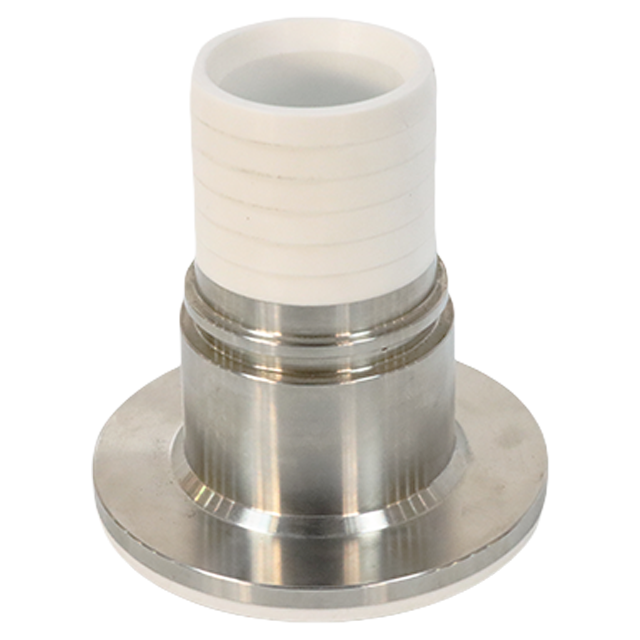 Raccord adaptateur à trois pinces pour tuyau sanitaire en acier inoxydable doublé de PTFE