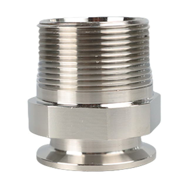 Tri-pince aseptique sanitaire en acier inoxydable, adaptateur de raccord de tuyau rond sans couture fileté