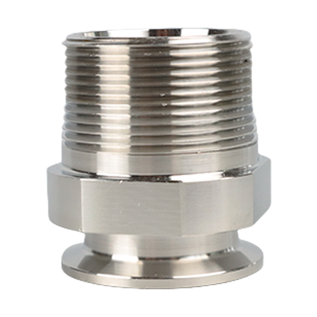 Tri-pince aseptique sanitaire en acier inoxydable, adaptateur de raccord de tuyau rond sans couture fileté