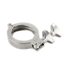 Tri-pince sanitaire à haute pression en acier inoxydable, triple pince avec deux écrous à oreilles