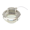 Verre de visée circulaire sanitaire en acier inoxydable avec lumière filaire et essuie-glace