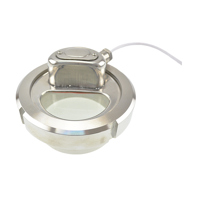 Verre de visée circulaire sanitaire en acier inoxydable avec lumière filaire et essuie-glace