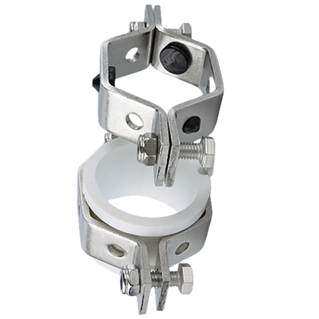  Support de serrage de sangle de tuyau réglable en acier inoxydable avec œillets en caoutchouc blanc
