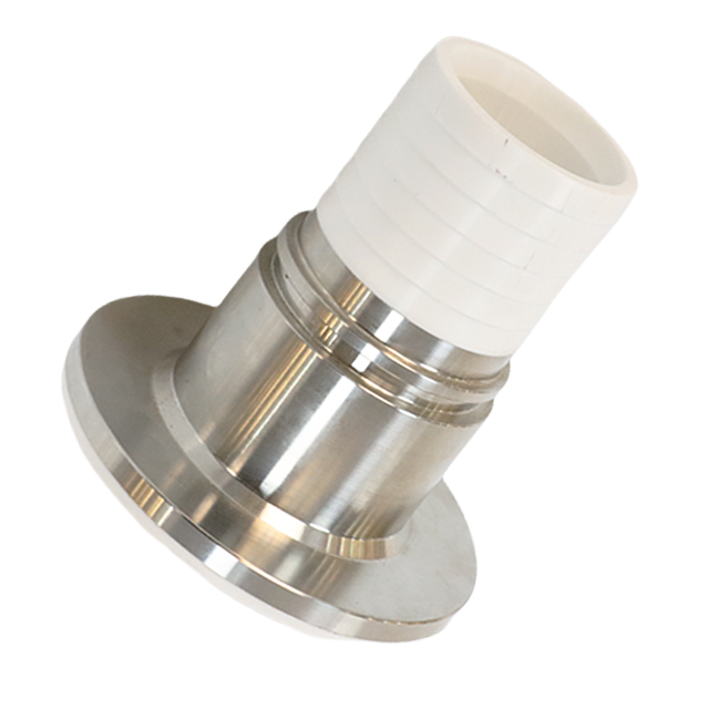 Raccord adaptateur à trois pinces pour tuyau sanitaire en acier inoxydable doublé de PTFE
