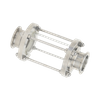 Verre de vue de type tube long à trois pinces en acier inoxydable