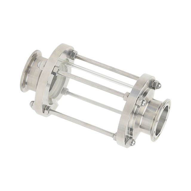 Verre de vue de type tube long à trois pinces en acier inoxydable