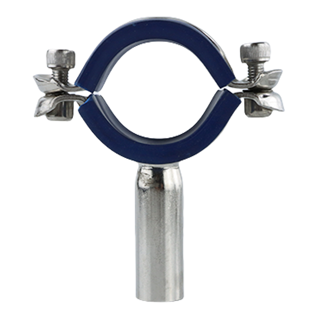  Raccord rond de tuyau à pince caoutchouté en acier inoxydable pour support de tuyau